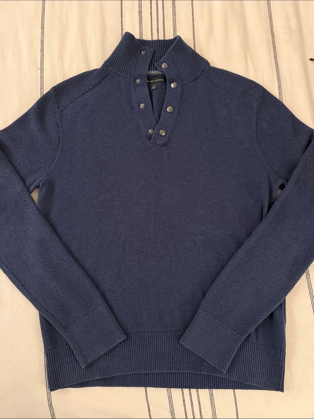 Men's Navy Mock Neck Sweater